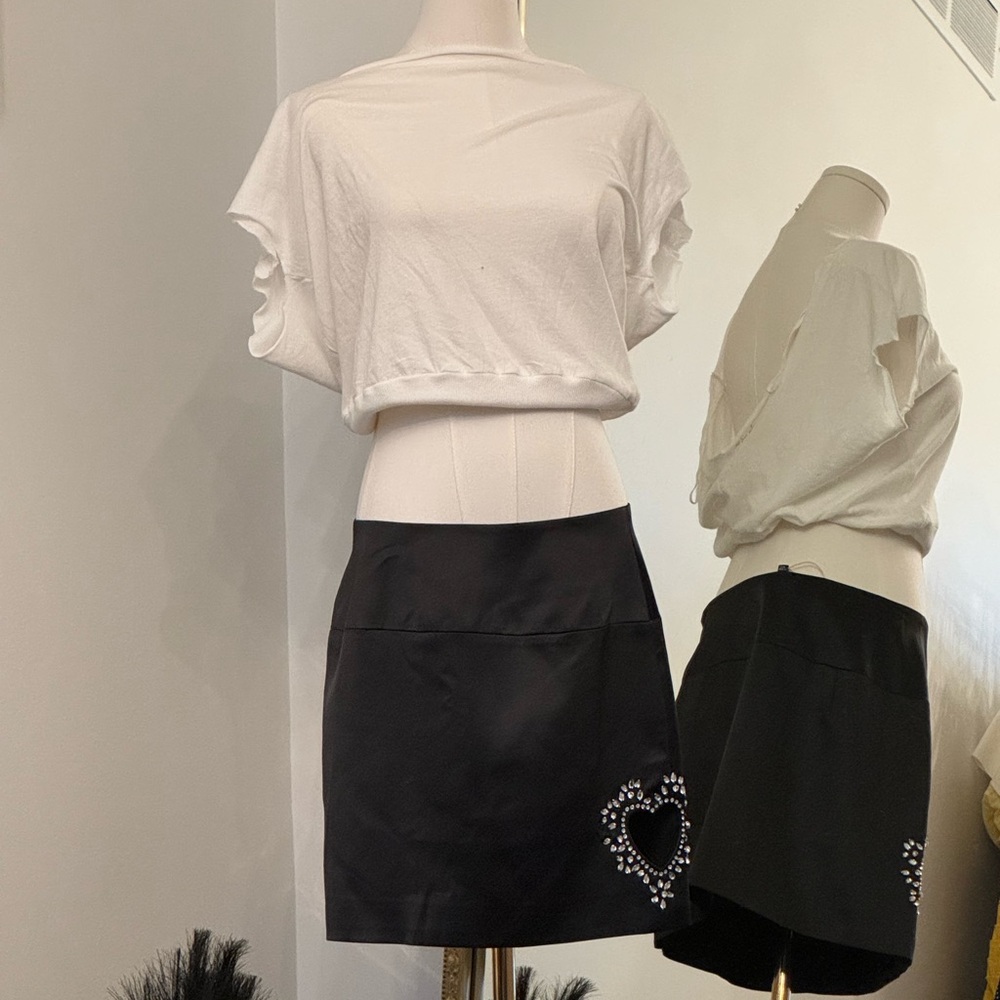 For Love And Lemons Black Skirt with Heart Details - Picture 2 of 4
